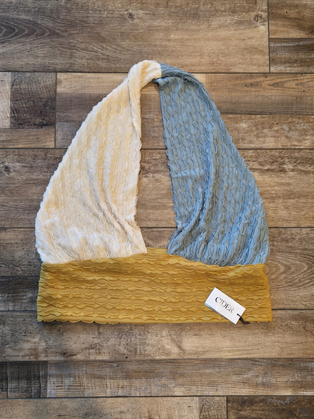 Cider Kids Colorblock Halter Headband - Cream, Blue & Mustard